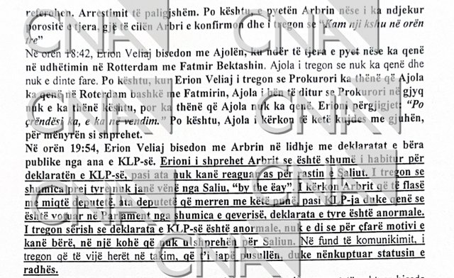 Përgjimet, Veliaj urdhëron Arbrin për presion ndaj KLP-së: