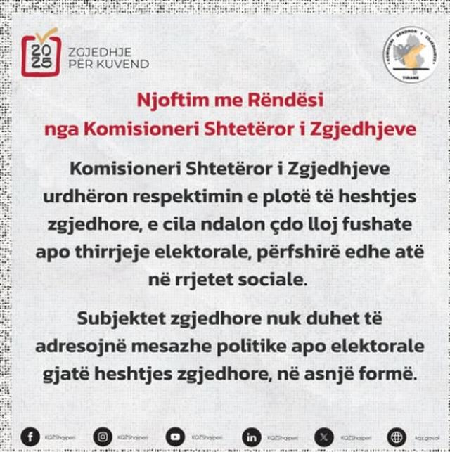 KQZ bën thirrje: Të respektohet plotësisht heshtja zgjedhore