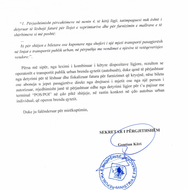 Pajisje POS n&euml; urban?/ Zbardhet dokumenti i Ministris&euml; s&euml;